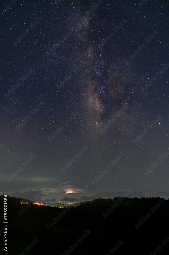 Milky way over hill in Meghalya, India Milky way over hill in Meghalya, India