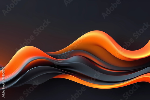 Wallpaper Mural Gradient background of abstract fluid wavy shapes. A smooth and colorful abstract background with a mixed gradient of orange and dark gray colors. Torontodigital.ca