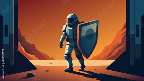 As the astronaut stepped out of their spacecraft onto the barren surface of an alien planet their suit immediately activated a protective shield