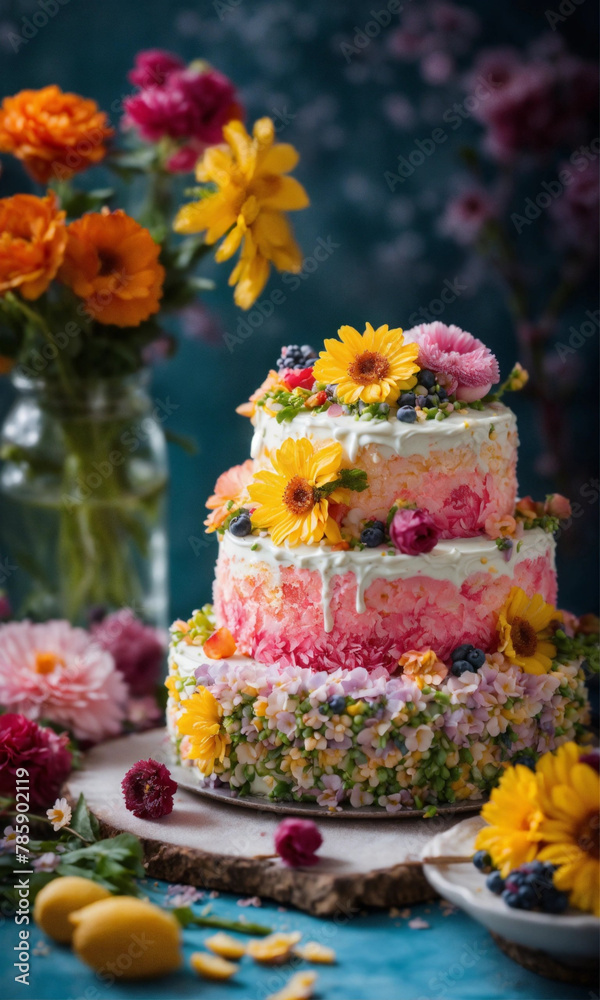 cake with flowers cake with flowers