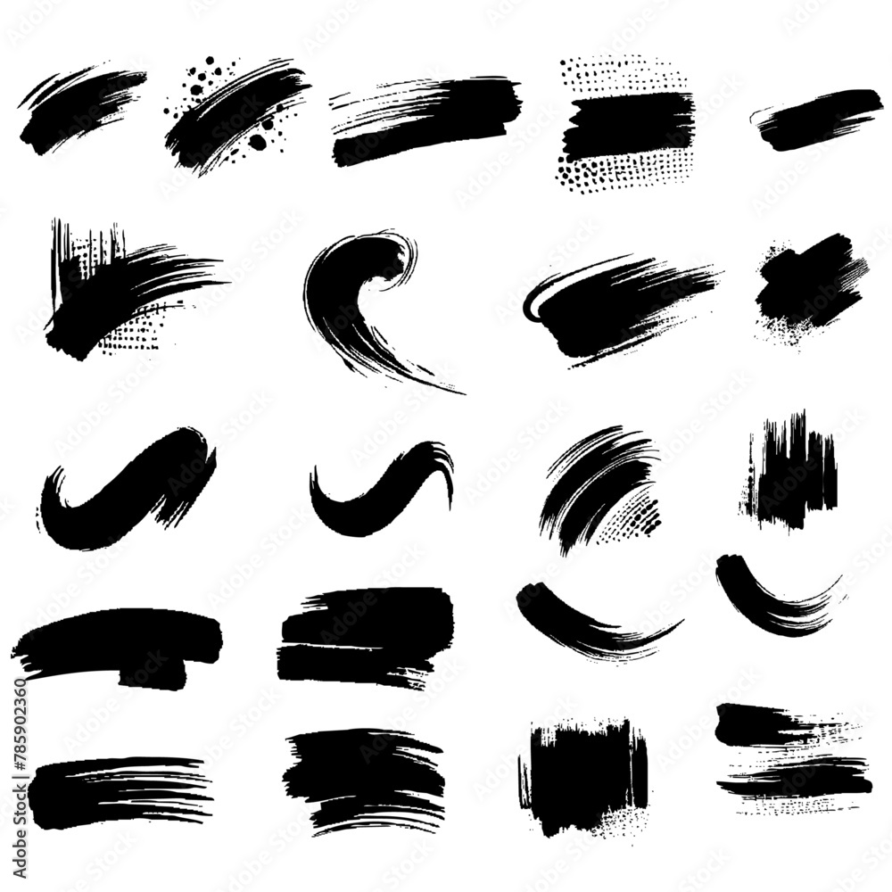 Brush strokes texture. Black grunge brush stroke template. Ink brush stroke collection. Brush strokes texture. Black grunge brush stroke template. Ink brush stroke collection.