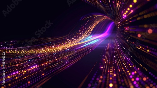 Digital Data Flow Big Data Technology High Speed Light Trails