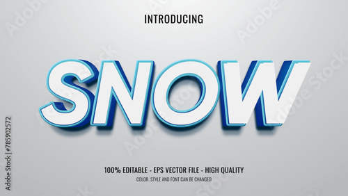 Editable blue text effect with 3d style