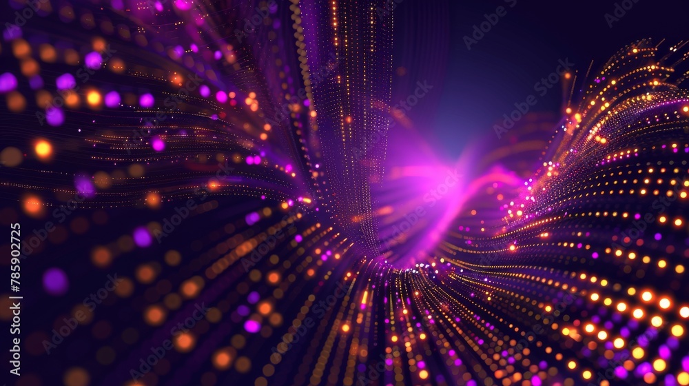 Fototapeta premium Digital Data Flow Big Data Technology High Speed Light Trails