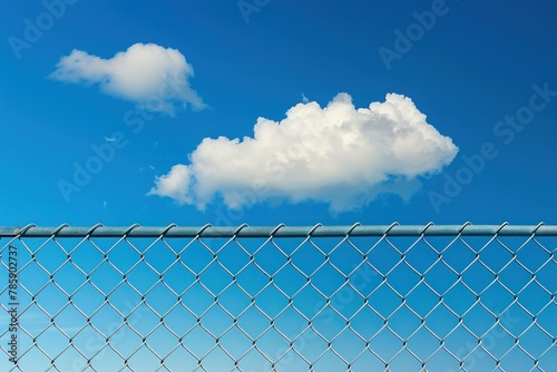 A cloudless blue sky with a large cloud in the middle.