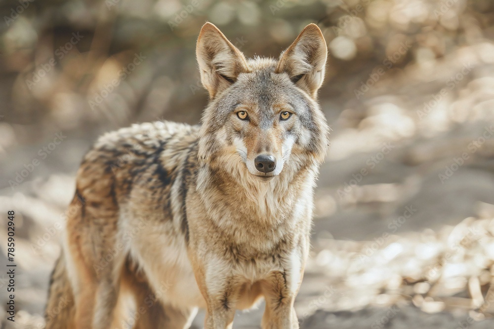 Portrait of a Coyote in the forest,  Wildlife scene from nature