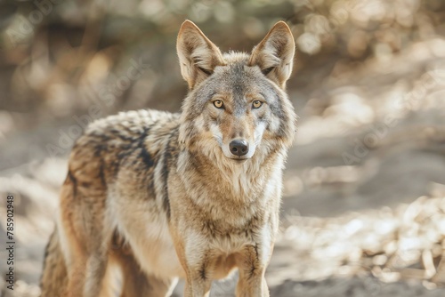 Portrait of a Coyote in the forest   Wildlife scene from nature