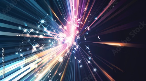 Dynamic motion light and fast arrows moving on dark background