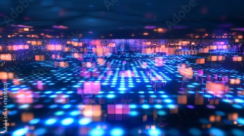 Hi Tech Network Connection Grid futuristic abstract background