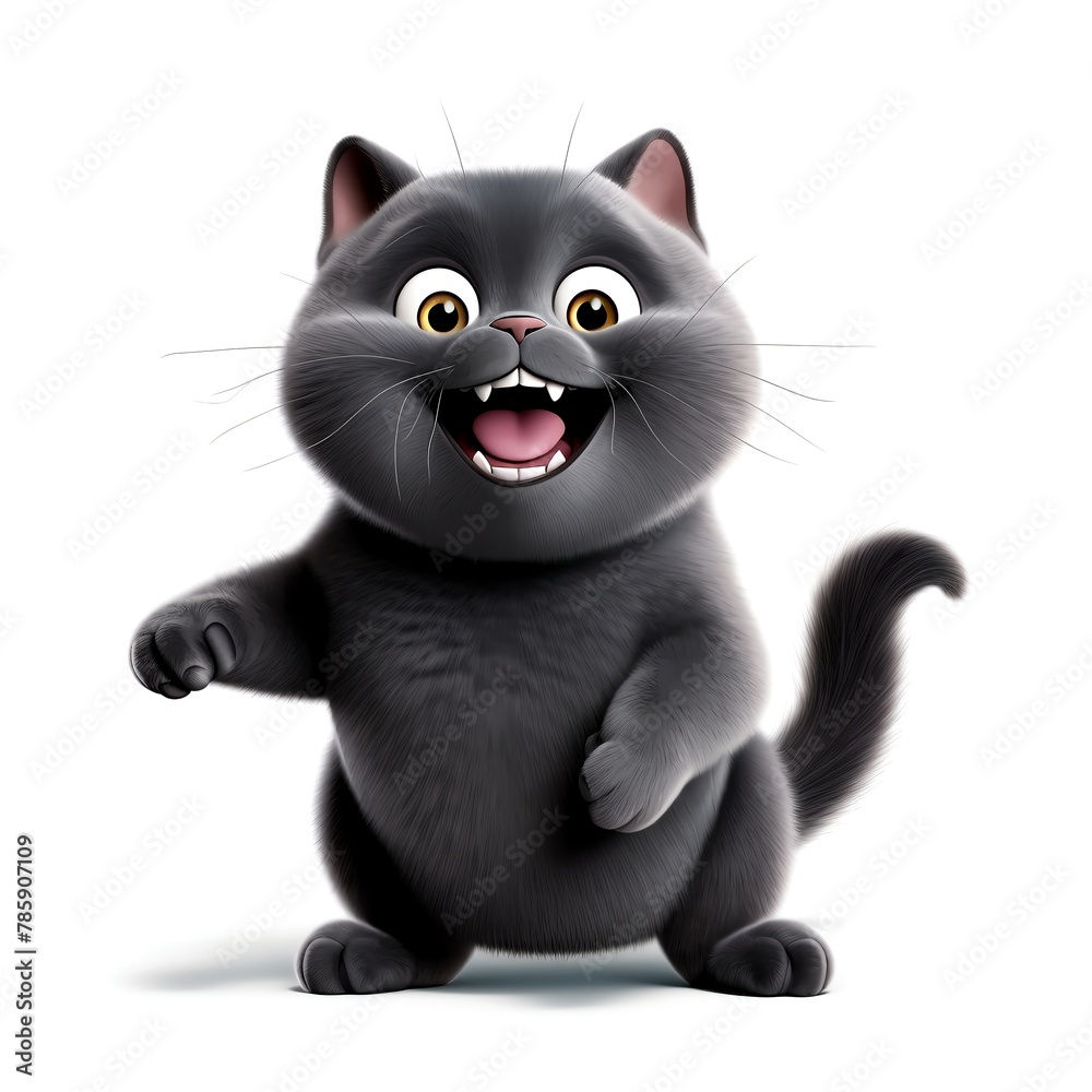 Cheerful black cat. Clipart is a great choice for creating a variety of projects. AI generated. Cheerful black cat. Clipart is a great choice for creating a variety of projects. AI generated.