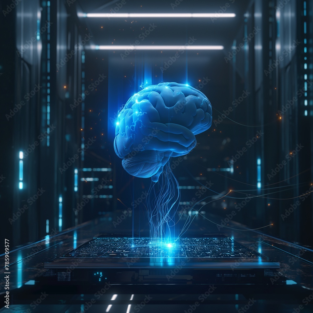 AI Brain Interface within a High-Tech Laboratory AI Brain Interface within a High-Tech Laboratory