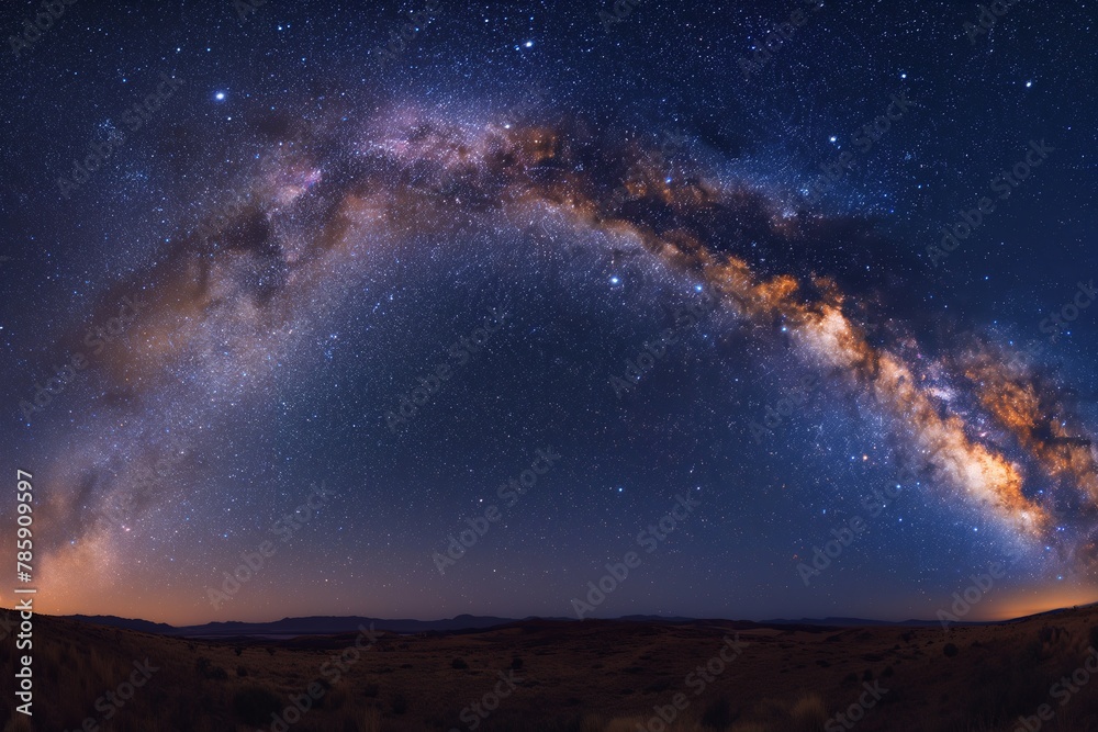 Starry Night Sky with Majestic Milky Way Arc