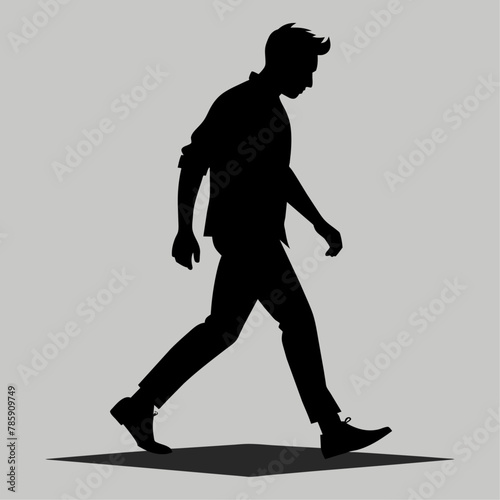 a man walking silhouette , "Modern Business Commute: Man Walking Silhouette"