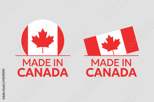 made in Canada labels, Canadian product icon set