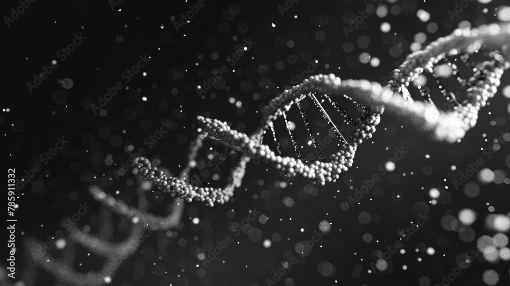 Naklejka premium DNA sequence on black background. generative ai