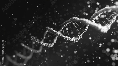 DNA sequence on black background. generative ai