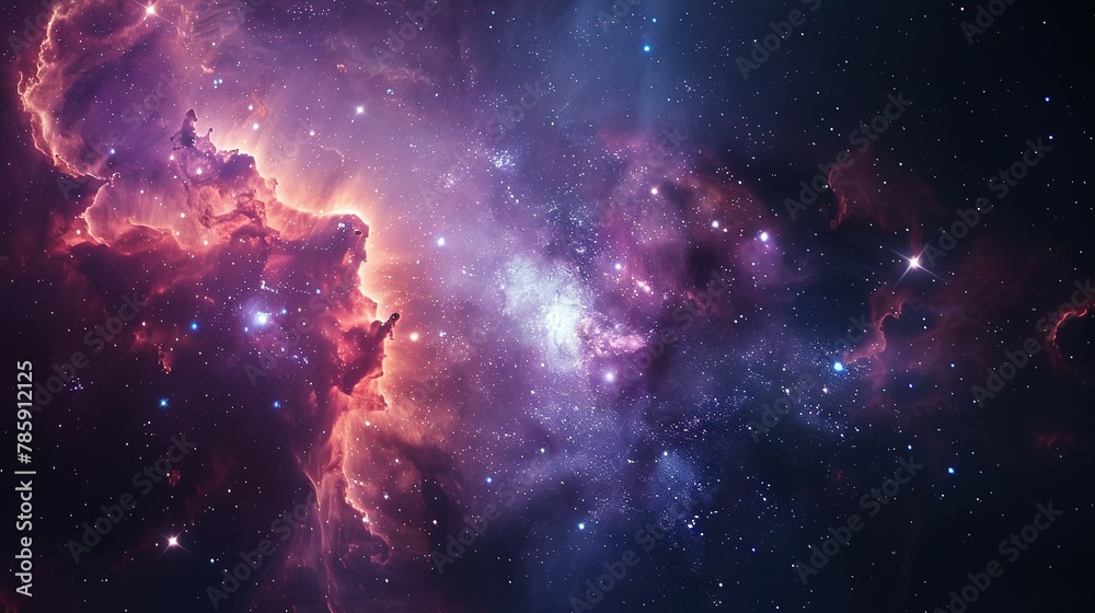 Naklejka premium Galaxy with nebula and stars in space. Outer space background. Galaxy background