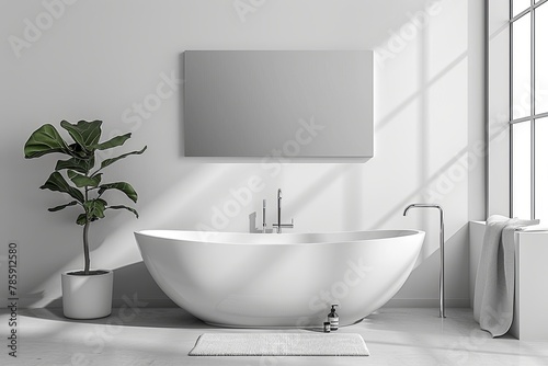 Bathroom Wall Mockup created with Generative AI