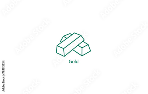 Gold Icon: Vector Illustration Depicting Precious Metal as a Symbol of Wealth and Stability