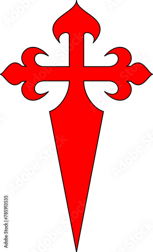Medieval spanish military orders. Santiago's Cross. A military order similar to the Templars