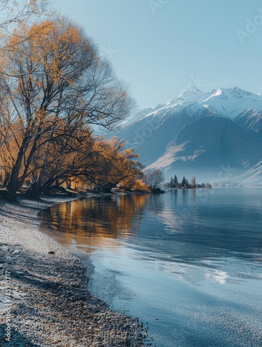 Aesthetic image of Lake Wanaka, evoking a sense of calm and tranquility.