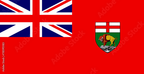 The official flag of the Canadian Province of Manitoba. Vector illustration