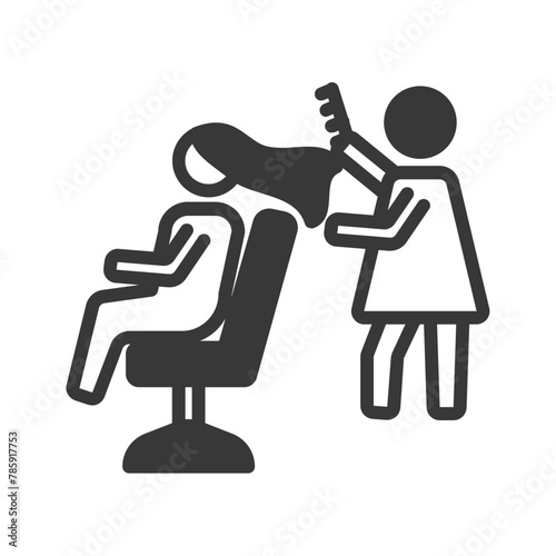 Vector solid black icon for Salon