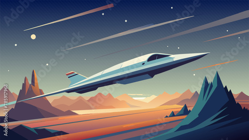 A breathtaking scene of a sleek silvery vessel gliding effortlessly through a dazzling of stars its powerful engines propelling it towards the