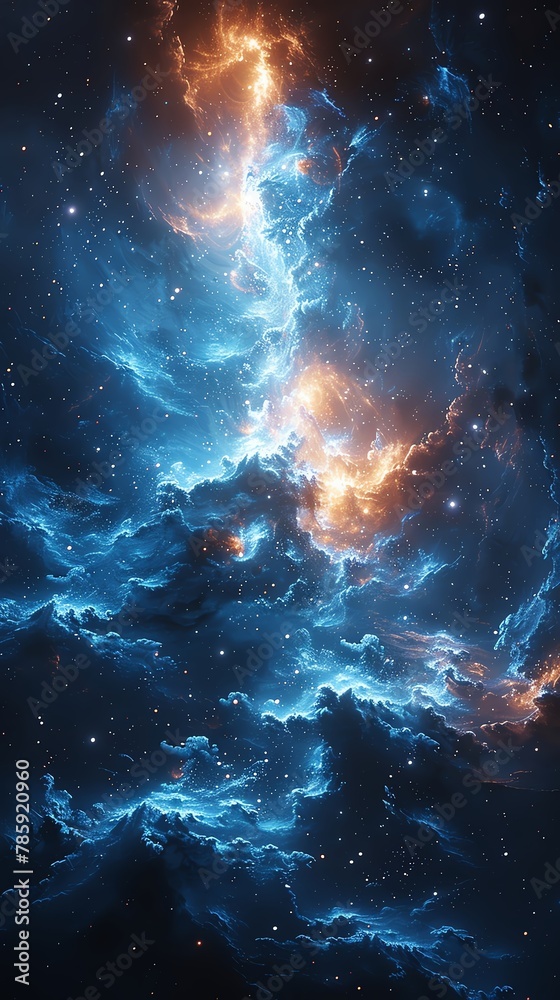 Explore the depths of space through a tilted angle view, capturing the ...