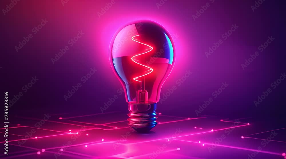 Creative light bulb with lighting effect, symbolizing new ideas and innovation, concept of brainstorming