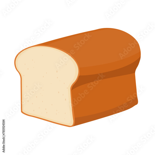 Food bread a loaf of toast cartoon vector isolated illustration