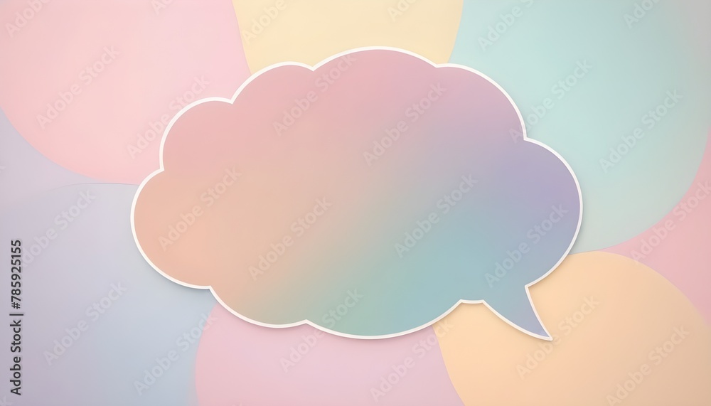 Paper cut of a speech bubble on paper background. tone on tone. Pastel. 