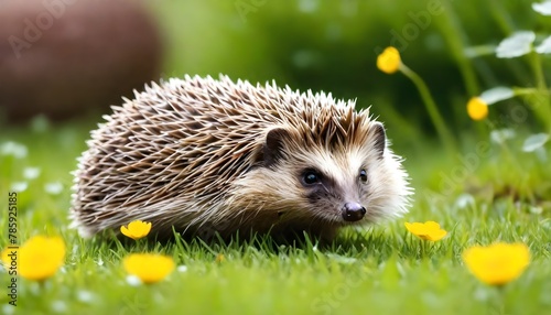hedgehog in natural garden habitat