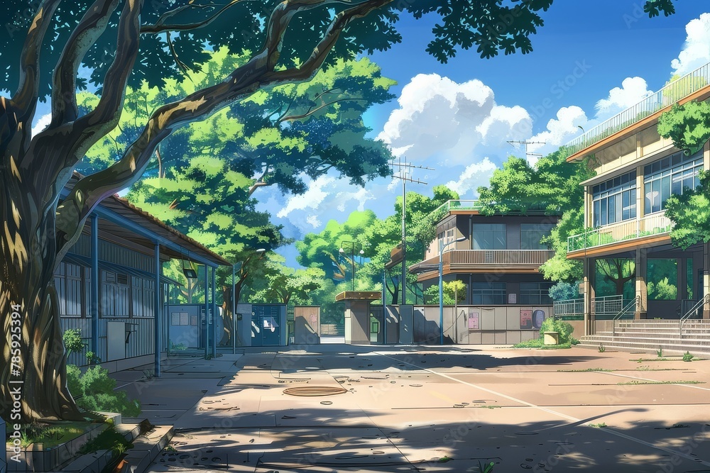 Anime School Background