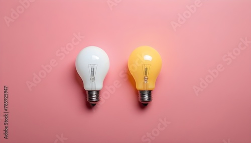 Light bulbs. Idea. tone on tone background. paper background. 