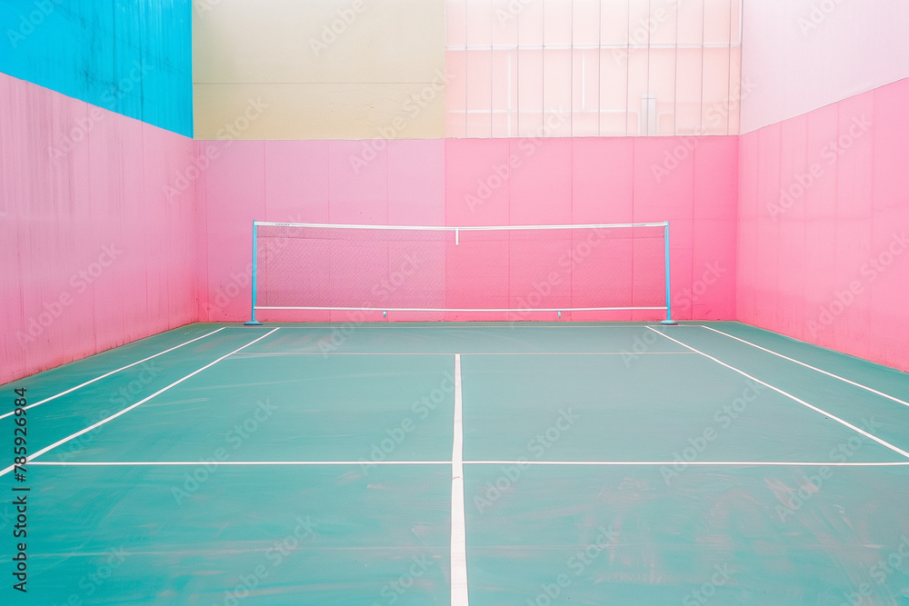 Fototapeta premium Vintage Retro Racketball Tennis Court 