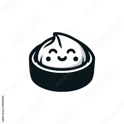 cute dimsum food snack meal restaurant logo vector illustration template design