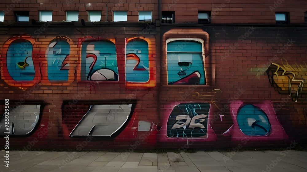 Obraz premium graffiti brick wall Generative Ai