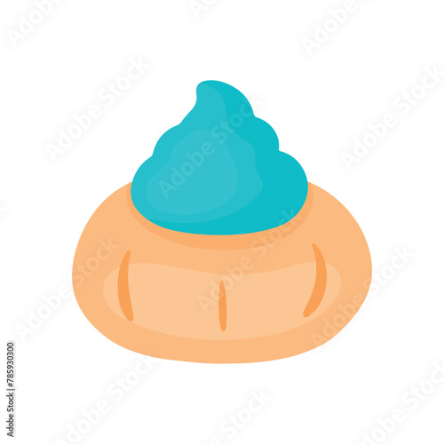 Iced Gem Biscuit Icon Traditional Snack Food Vector Illustration © Yuni