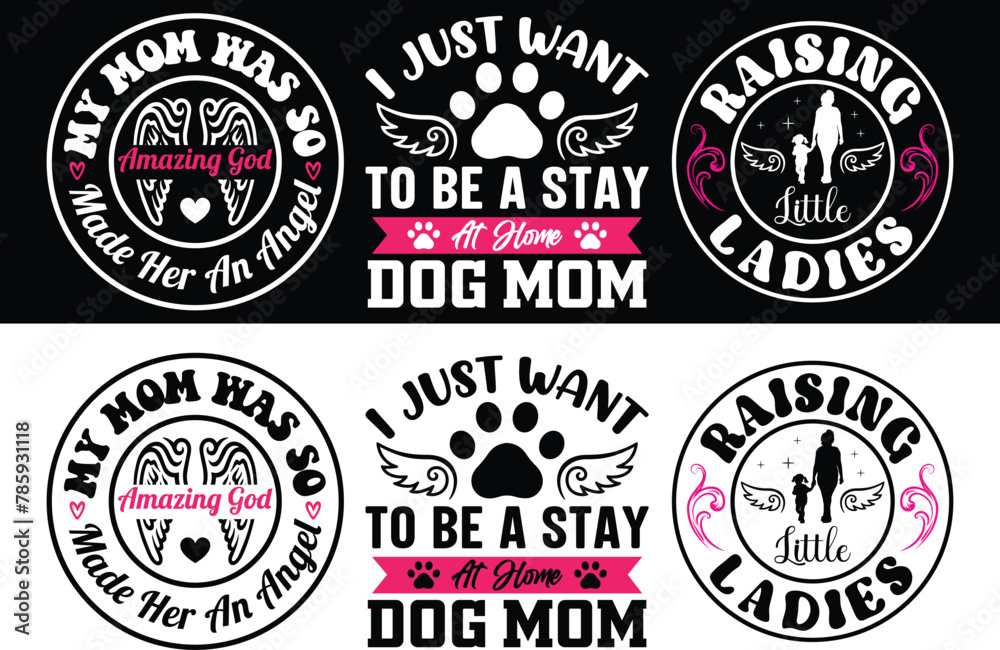 Mother's Day Typography Bundle T-shirt design. Mom Bundle T shirt. Mother's Day Typography Bundle T-shirt design. Mom Bundle T shirt.