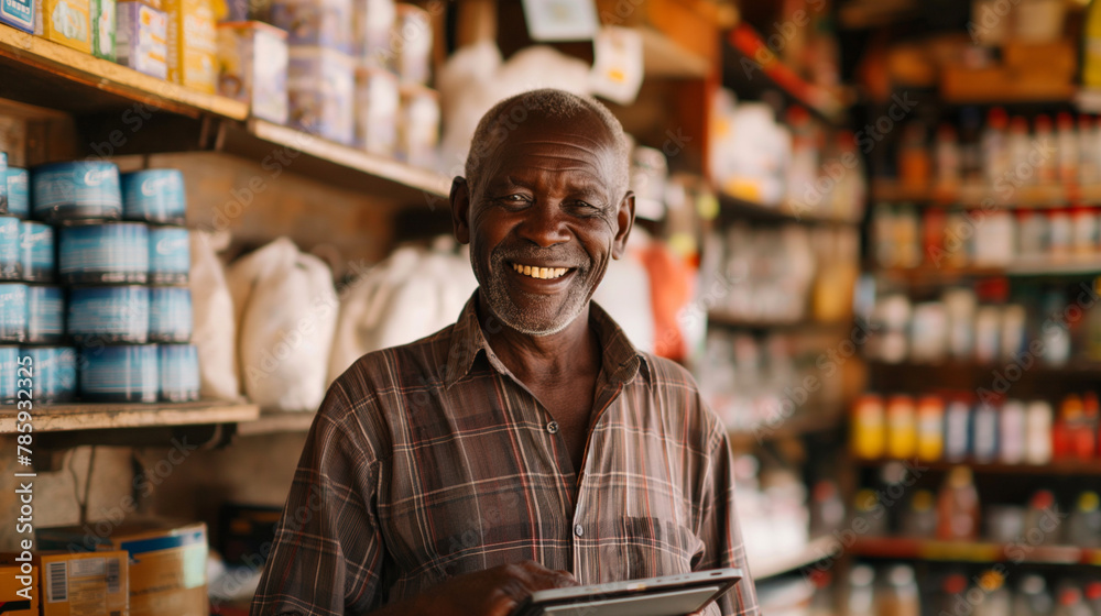 His diligent work embodies the essence of small business entrepreneurship, as he embraces modern technology to enhance the efficiency of his store. His diligent work embodies the essence of small business entrepreneurship, as he embraces modern technology to enhance the efficiency of his store.