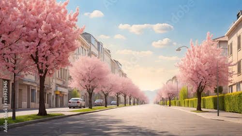 Blossom street at spring 
