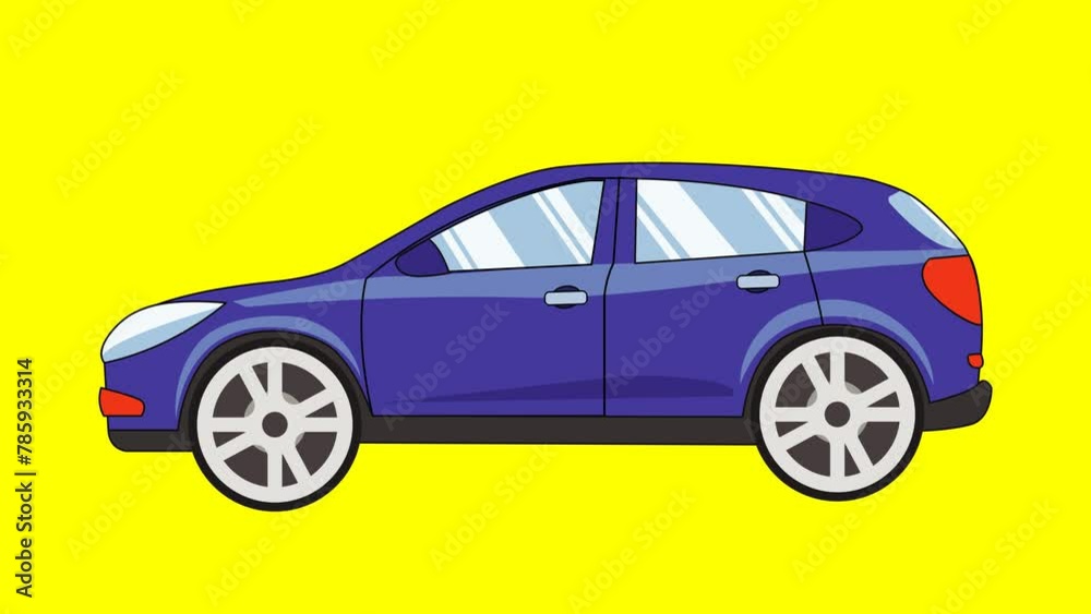 Animated running car isolated on a transparent screen. Flat design car animation in 4K resolution Animated running car isolated on a transparent screen. Flat design car animation in 4K resolution