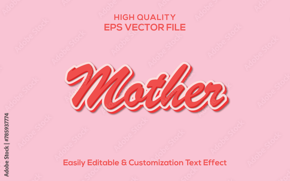 Mother text effect vector design
