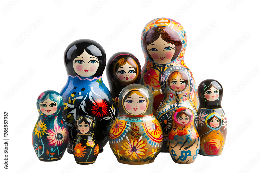 russian nesting doll isolated on white background