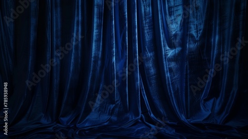 A gradient of deep blue transitioning to inky black, reminiscent of a velvet curtain.