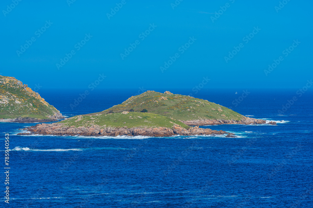 Scenic view of the Sisargas Islands, a small archipelago on the Atlantic Coast of Galicia, Spain