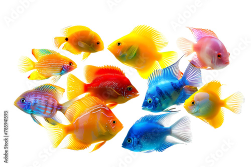 goldfish in water isolated on white background