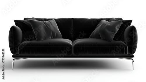 isolated black couch against white background ,leather chester black sofa isolated on white ,Modern and Comfortable gray sofa with cushion isolated on white background ,Furniture for living room 