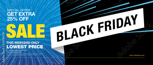 Black friday sale banner layout design